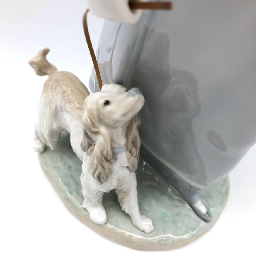 【中古】 リヤドロ 陶器人形 愛犬とかける貴婦人 アンティーク LLADRO 磁器人形 ポーセリン人形 フィギュリン フィギュア 女性 犬 インテリア |  | 03