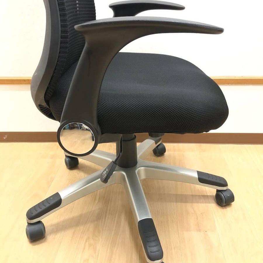【中古】 オフィスチェア ブラック ワークチェア 黒 メッシュ 昇降式 回転いす キャスター付 ひじ掛け付き 肘付き 椅子 いす イス デスクチェア 中古 |  | 03