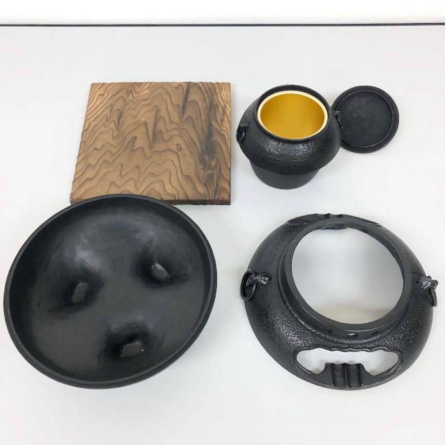 【中古】 岩鋳 南部鉄器 茶釜風灰皿 たばこセット ミニ茶釜 インテリア オブジェ 鉄器 鋳鉄 伝統工芸品 南部鉄器 中古 | 岩鋳 | 02
