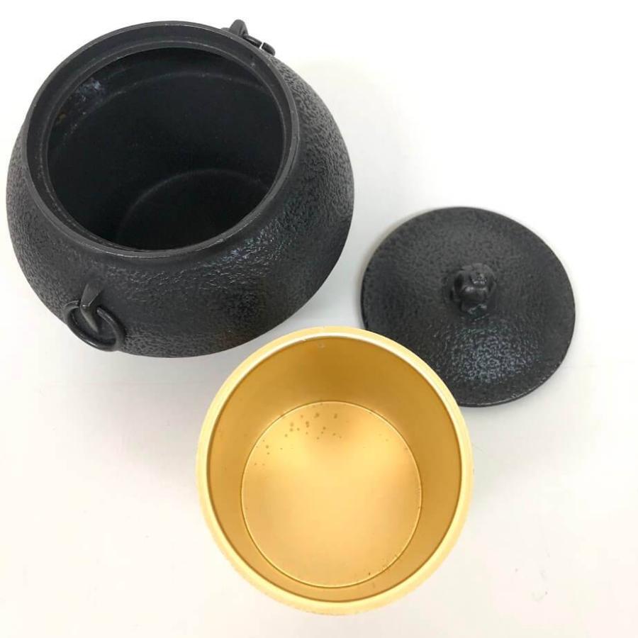 【中古】 岩鋳 南部鉄器 茶釜風灰皿 たばこセット ミニ茶釜 インテリア オブジェ 鉄器 鋳鉄 伝統工芸品 南部鉄器 中古 | 岩鋳 | 03