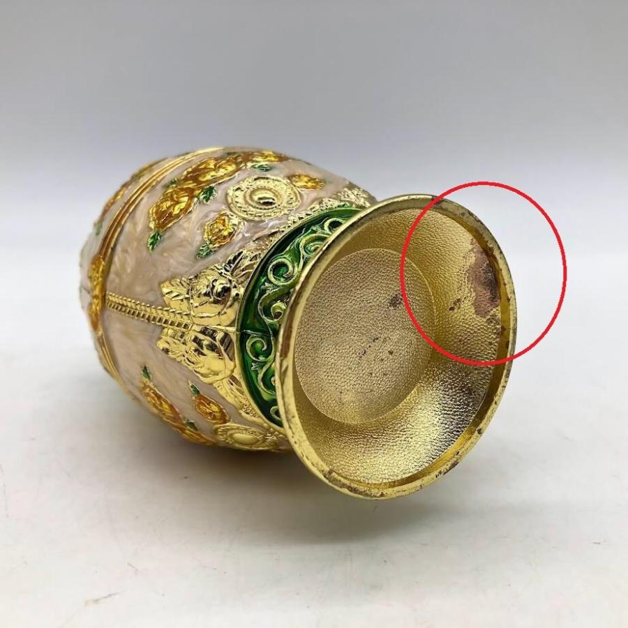 【中古】 ワンプッシュ つまようじ入れ ロココ調 ゴールド ホワイト×イエロー ゴージャス 豪華 キラキラ 中世ヨーロッパ調 アンティーク調 卓上 ケース |  | 03