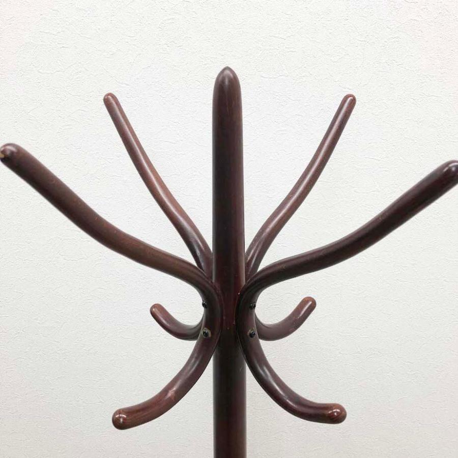 【中古】 秋田木工 ポールハンガー ブラウン 木製 コート掛け 傘立て付き コートハンガー コートツリー 玄関 洋服掛け レトロ ヴィンテージ家具 AKITAMOKKO |  | 01