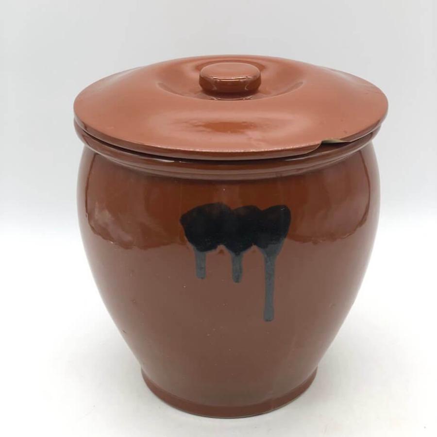【中古】 久松窯 飲食物容器 3号 漬物容器 丸壺 陶器製 蓋付き 保存容器 ブラウン 瓶 つぼ かめ つけもの 梅干し ぬか漬け 常滑焼 漬物壺 中古 |  | 01