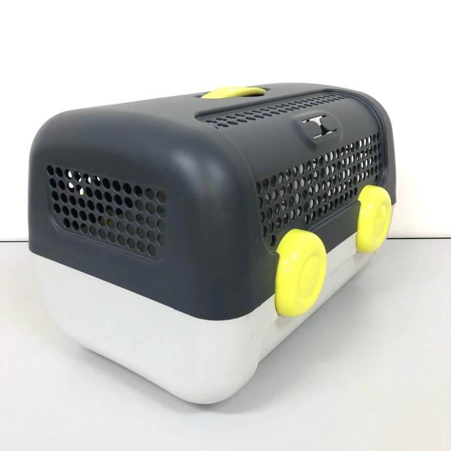 【中古】 ユナイテッドペッツ キャリー グレー×イエロー イタリア製 キャリーケース プラスチック製 オシャレ 小型犬・猫 ペット ケース いぬ ねこ うさぎ |  | 01