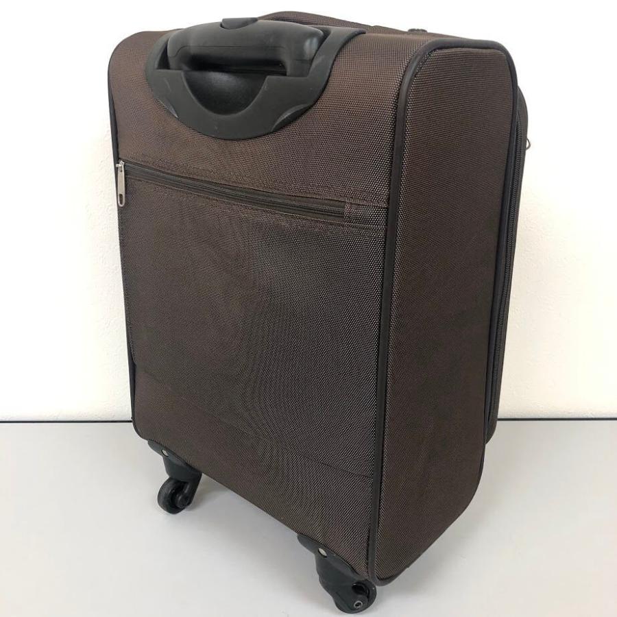 中古】 アジア・ラゲージ ソフトキャリーケース 茶 ジッパー式 4輪 TSA