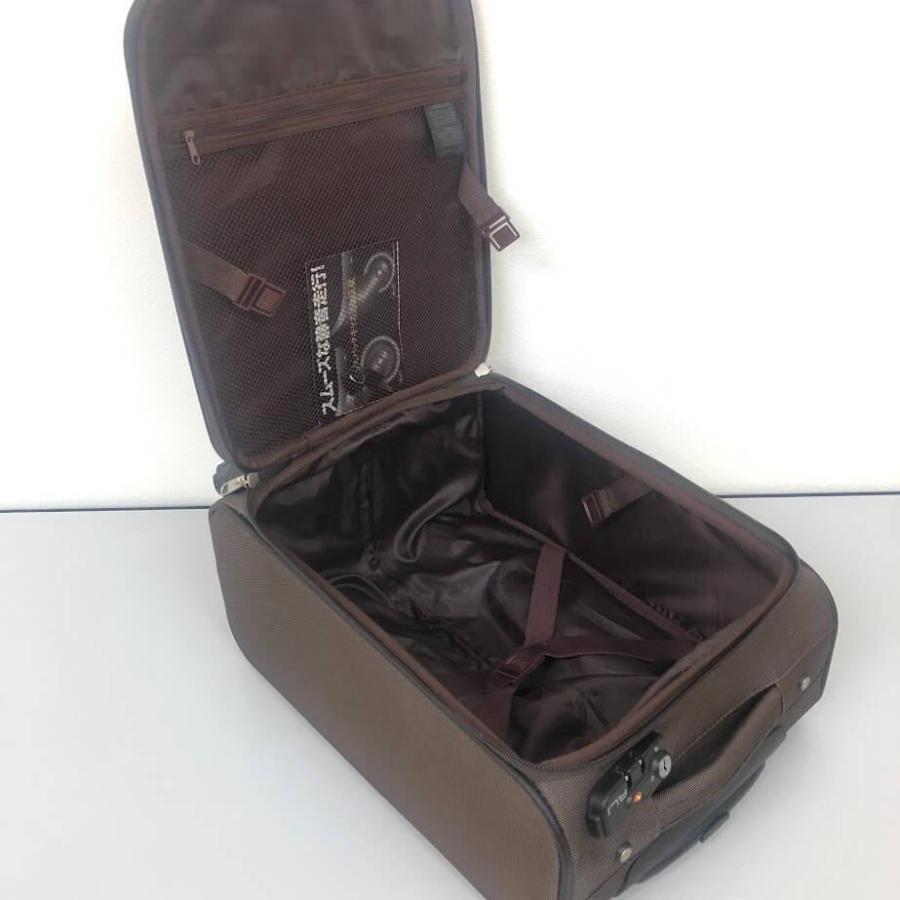 中古】 アジア・ラゲージ ソフトキャリーケース 茶 ジッパー式 4輪 TSA