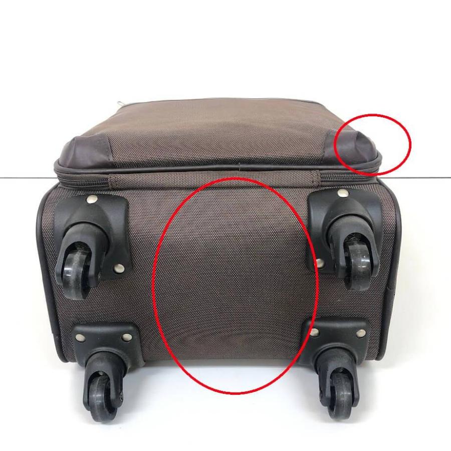 中古】 アジア・ラゲージ ソフトキャリーケース 茶 ジッパー式 4輪 TSA