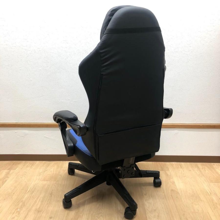【中古】 ドウィンクス ゲーミングチェア PUレザー 黒×青 リクライニング機能 オットマン付き Dowinx パーソナルチェア オフィスチェア 椅子 イス |  | 03