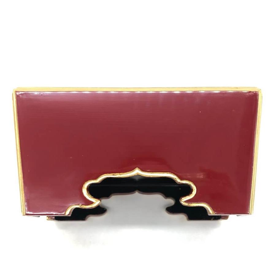 【中古】 蓋付角香炉 7寸 朱塗 化粧箱入り 木製 角型 焼香 廻し香炉 ふた付 香炉 仏具 蓋付角香炉 中古 |  | 03