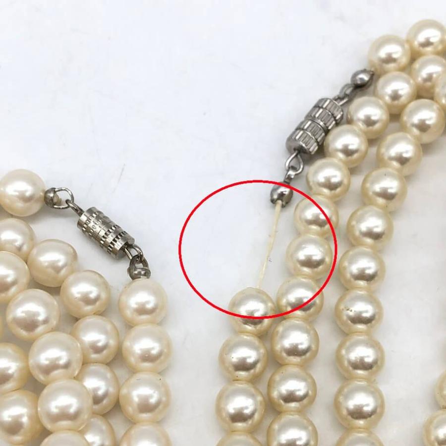【中古】 ロングパールネックレス 2本セット 230cm ホワイト系 6mm ロングネックレス パール調 アクセサリー パーティネックレス 華やか ゴージャス アレンジ |  | 03