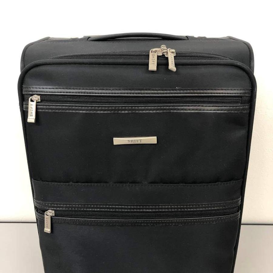 【中古】 SHIFT ソフトキャリーケース 黒 ジッパー式 4輪 スーツケース ブラック 旅行バッグ 鞄 シンプル キャリーバッグ |  | 02