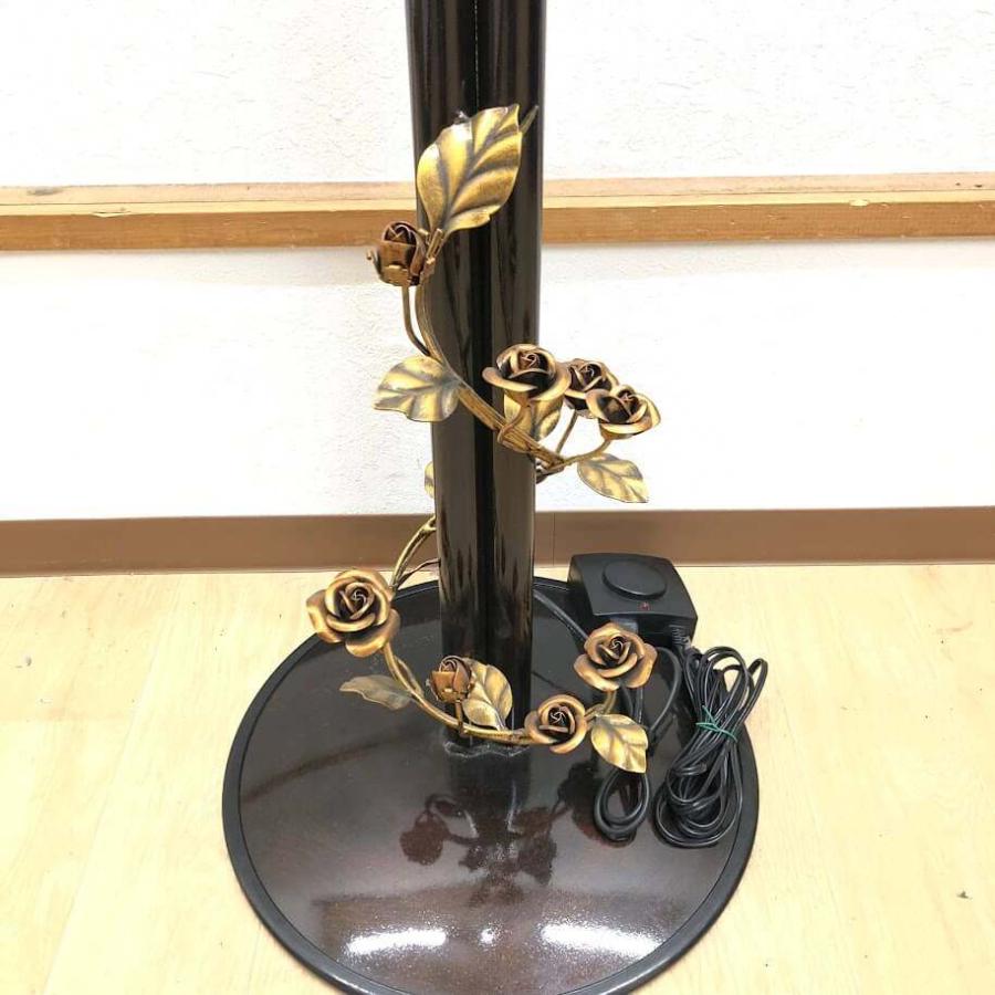 【中古】 フロアスタンドライト 2灯 花のライト アイアン ガラスシェード スズラン フリルガラス スイッチ付 アンティーク レトロ フロアライト |  | 03