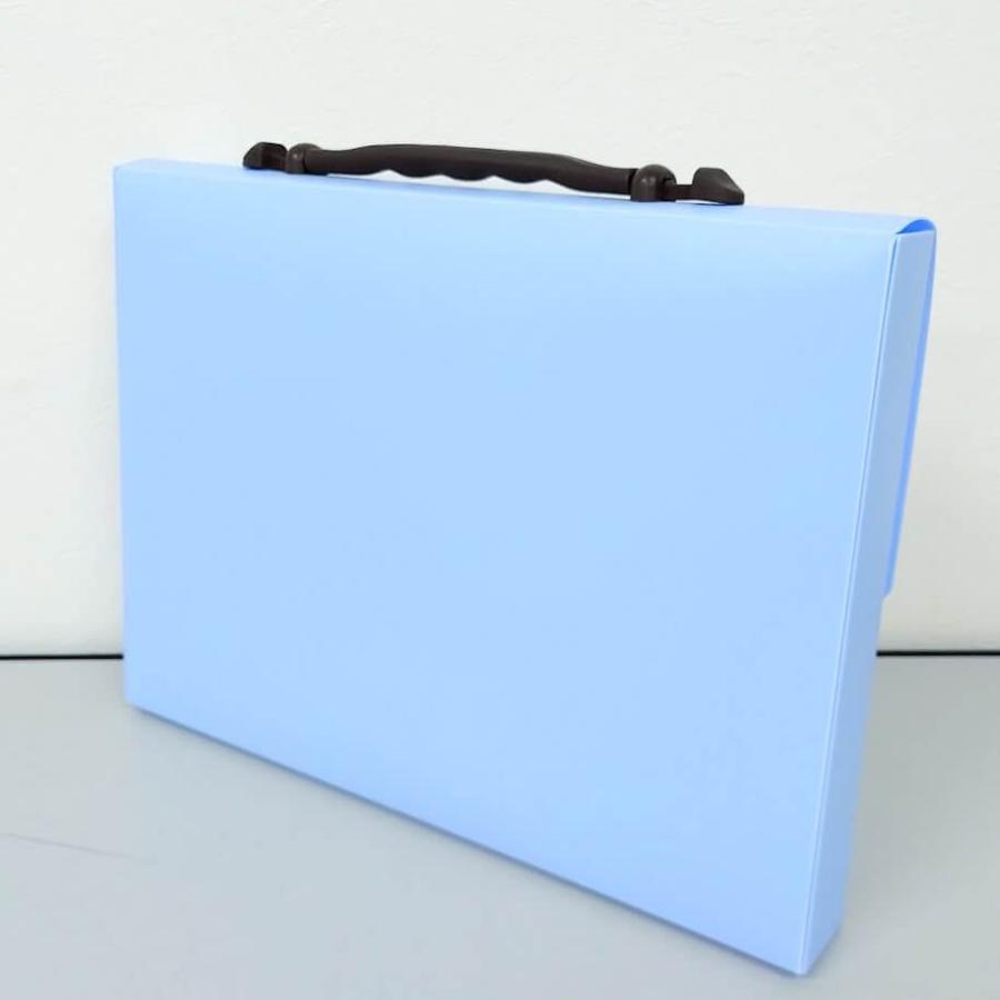 【中古】 ライオン事務器 キャリングバッグ 40mmタイプ 5個セット イロキャリ ソーダキャンディ LION ファイルケース ファイリングケース 青 | イロキャリ | 02