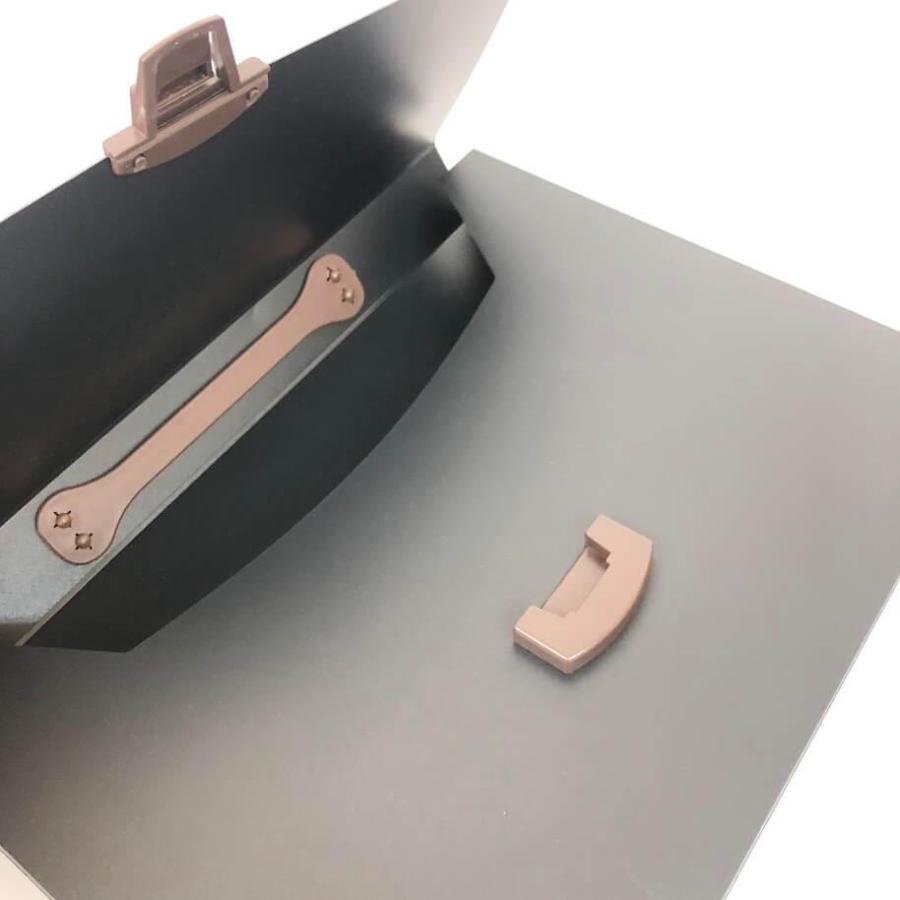 【中古】 ライオン事務器 キャリングバッグ 40mmタイプ 6個セット イロキャリ ビターショコラ LION ファイルケース ファイリングケース 黒 ブラック | イロキャリ | 03