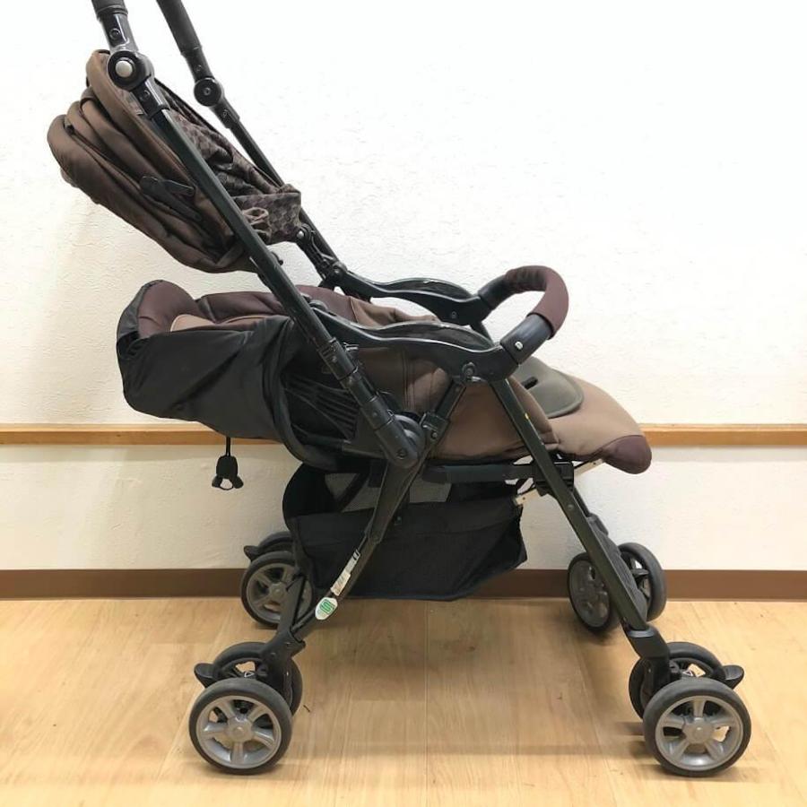 【中古】 コンビ A型ベビーカー 4輪 対面式 ブラウンジルコン 折りたたみ 自立 combi XY-500 ホワイトレーベル ディアクラッセ 茶 オート4キャス |  | 03