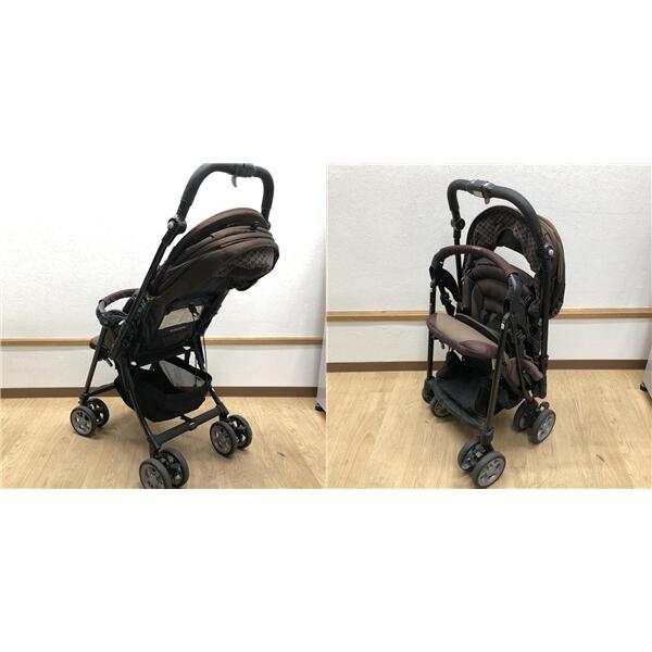 【中古】 コンビ A型ベビーカー 4輪 対面式 ブラウンジルコン 折りたたみ 自立 combi XY-500 ホワイトレーベル ディアクラッセ 茶 オート4キャス |  | 04