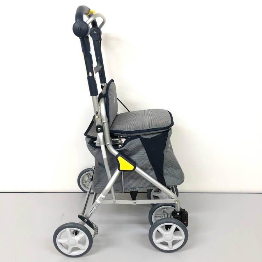 【中古】 幸和製作所 シルバーカー US001B グレー 折りたたみ式 4輪 walking Stecky カート 手押し車 座面収納 ハンドブレーキ付き ポケット付き | 幸和製作所 | 02