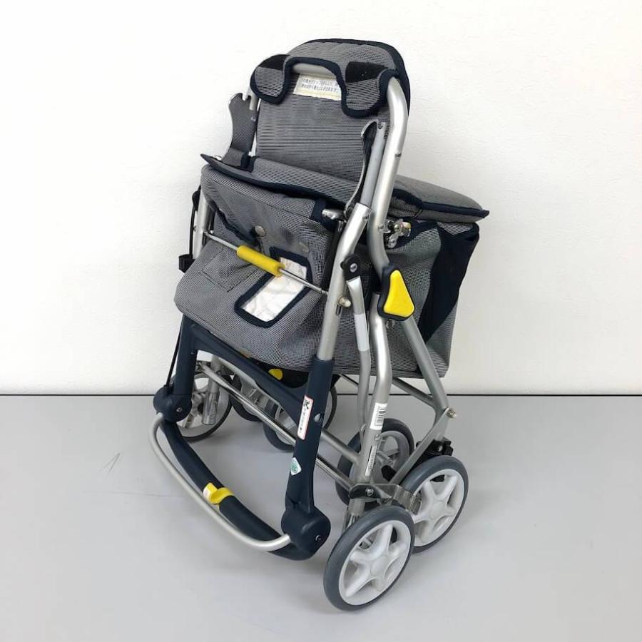 【中古】 幸和製作所 シルバーカー US001B グレー 折りたたみ式 4輪 walking Stecky カート 手押し車 座面収納 ハンドブレーキ付き ポケット付き | 幸和製作所 | 04
