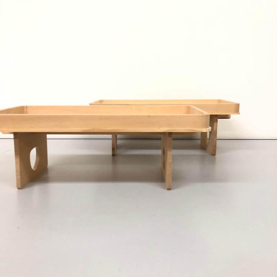 【中古】 三方 尺四台 2個セット 42×21cm 白木台 長方形 三宝 結納 献上 ディスプレイ 結納台 献上台 三方 中古 |  | 02