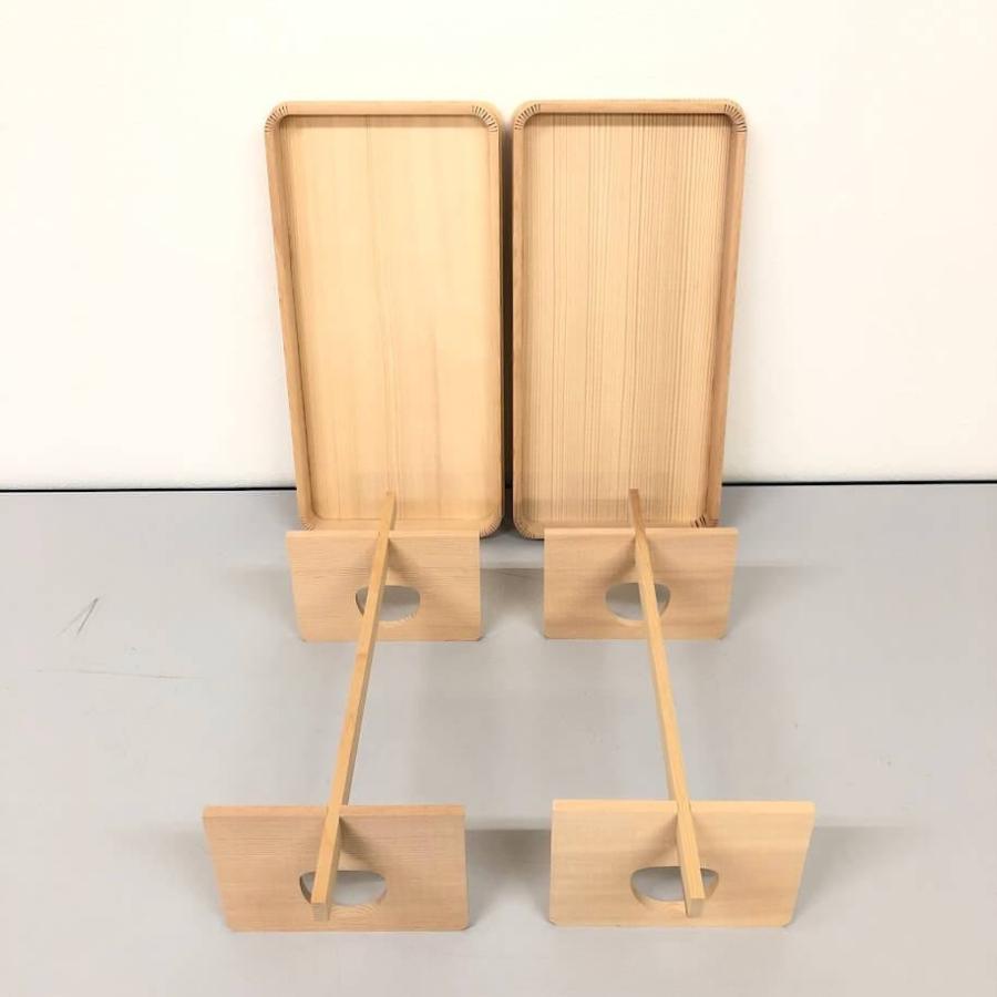 【中古】 三方 尺四台 2個セット 42×21cm 白木台 長方形 三宝 結納 献上 ディスプレイ 結納台 献上台 三方 中古 |  | 03