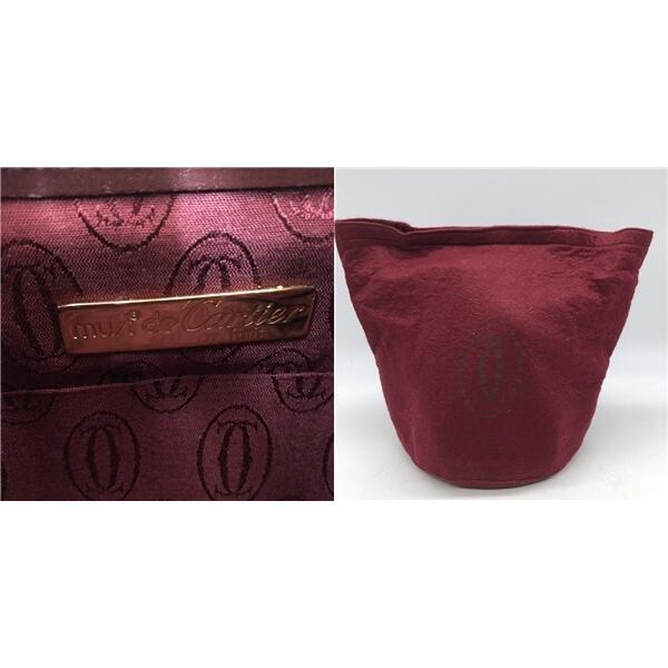 【美品】カルティエ　マストライン　マストドゥ　ショルダーバッグ　レザー　赤系 Cartier（カルティエ） 【未使用品】 マストライン 巾着型ショルダー