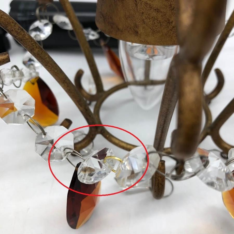 【中古】 大光電機 ペンダントライト 2個セット DPN-41034Y アンバー 吊り下げ照明 シャンデリア調 カッティングガラス 金属製 LED 照明 ライト | 大光電機 | 04