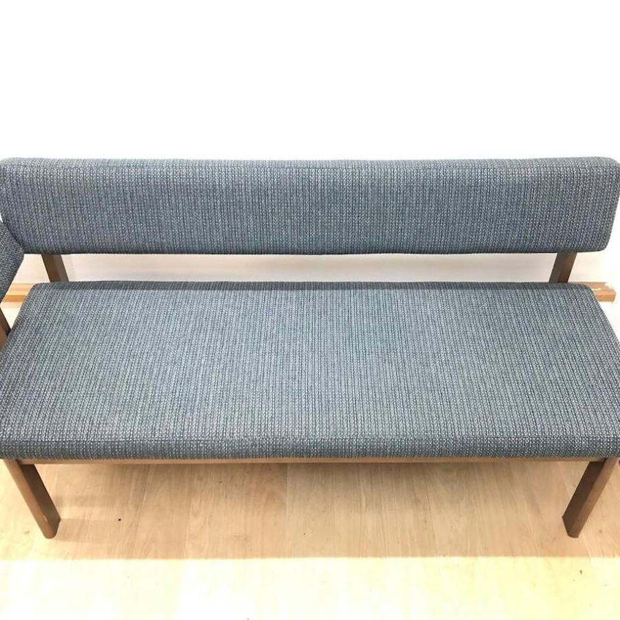 【中古】 二人掛け ダイニングチェア カウチ 木製×ファブリック ウォールナット×ブラック系 ダイニングソファー カウチチェア 木脚 食卓椅子 長椅子 |  | 01