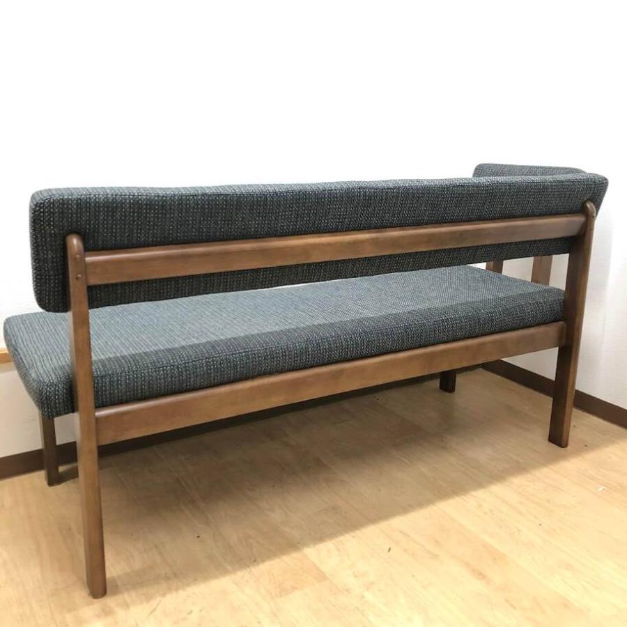 【中古】 二人掛け ダイニングチェア カウチ 木製×ファブリック ウォールナット×ブラック系 ダイニングソファー カウチチェア 木脚 食卓椅子 長椅子 |  | 02