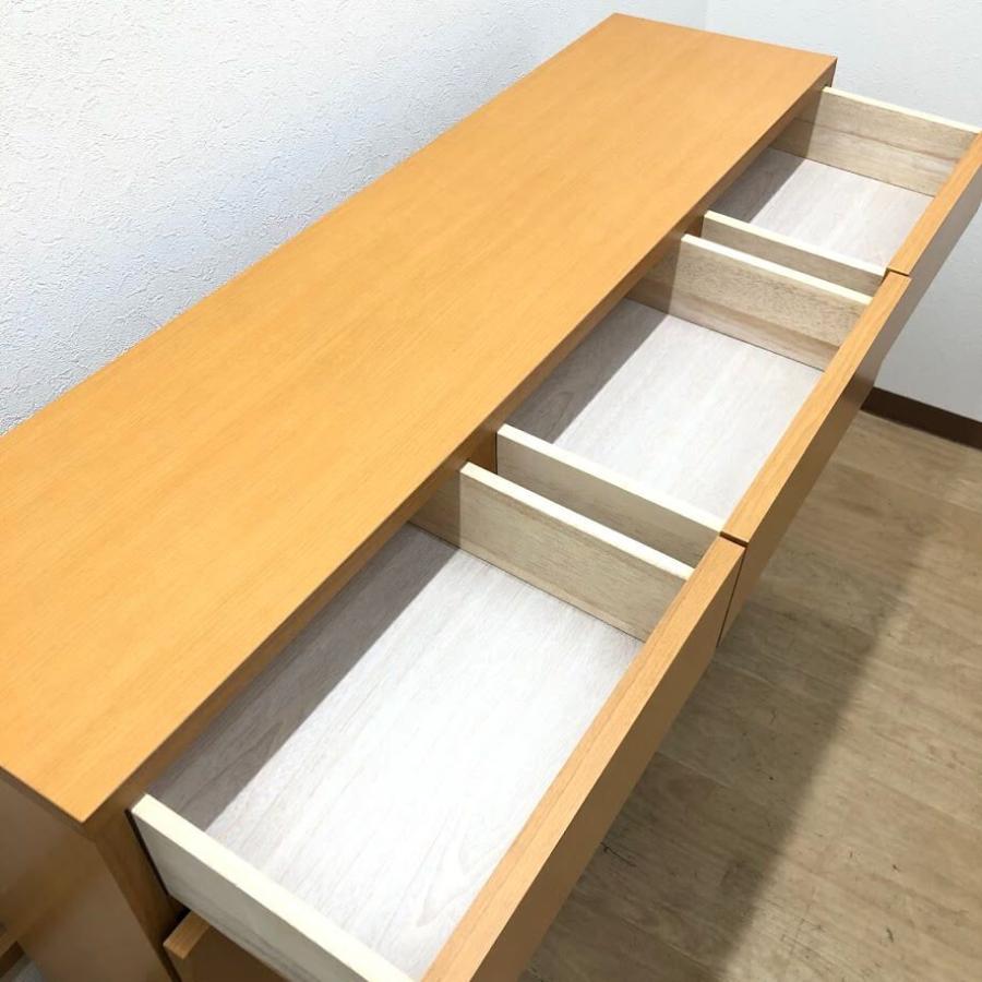 【中古】 サイドボード ナチュラル 幅110cm 脚付き 引き出し6杯 木製 キャビネット キッチンボード 食器棚 リビングボード リビング収納 収納棚 |  | 01
