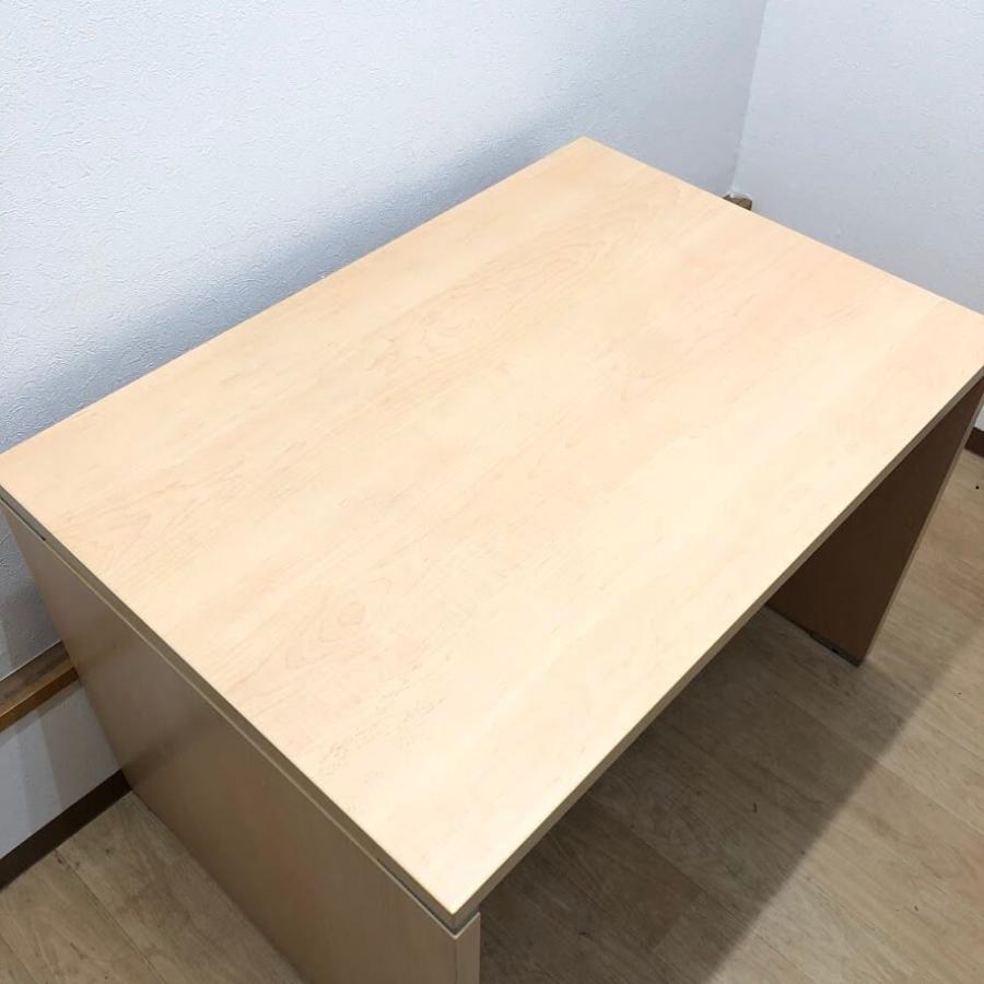 【中古】 オフィスデスク 幅100cm ナチュラル 平机 引出しなし シンプル 事務机 OAデスク オフィス家具 デスク つくえ テーブル |  | 01