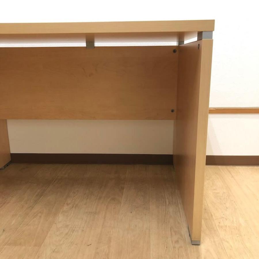 【中古】 オフィスデスク 幅100cm ナチュラル 平机 引出しなし シンプル 事務机 OAデスク オフィス家具 デスク つくえ テーブル |  | 02