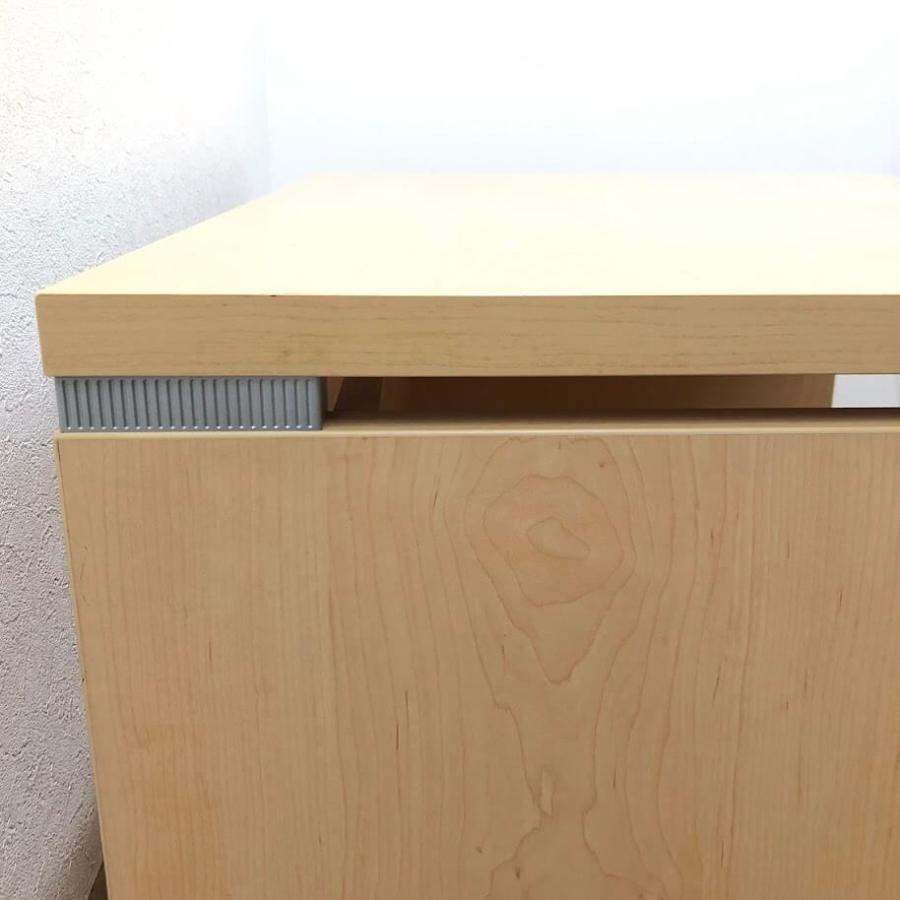 【中古】 オフィスデスク 幅100cm ナチュラル 平机 引出しなし シンプル 事務机 OAデスク オフィス家具 デスク つくえ テーブル |  | 03