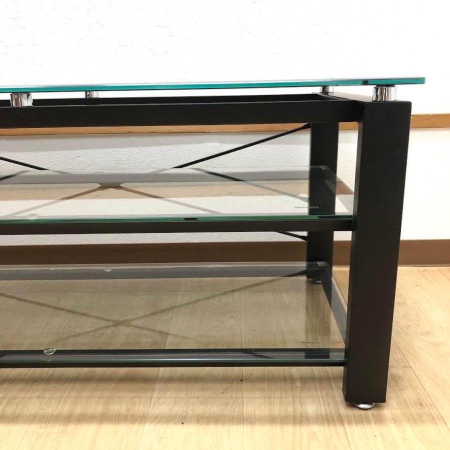 【中古】 エレコム テレビラック ブラック 幅90cm スチール×ガラス天板 スタイリッシュ ELECOM PDR-SGN900BK テレビ台 TVラック TVスタンド | ELECOM | 03
