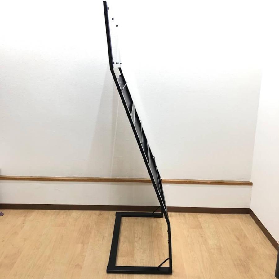 【中古】 ライオン事務器 アイアン マガジンラック ブラック 3段 LION 高さ175cm 金属製 メッシュ 黒 マガジンスタンド ディスプレイラック アクリルボード付 | ライオン事務器 | 03