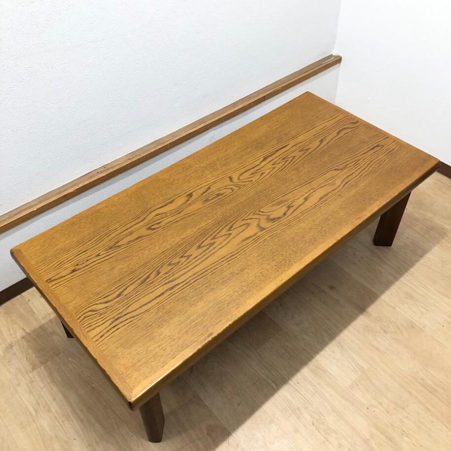 【中古】 浜本工芸 センターテーブル 125×60cm HAMAMOTO 天然木 ローテーブル 長方形 レトロ 木製 センターテーブル 中古 | 浜本工芸 | 01
