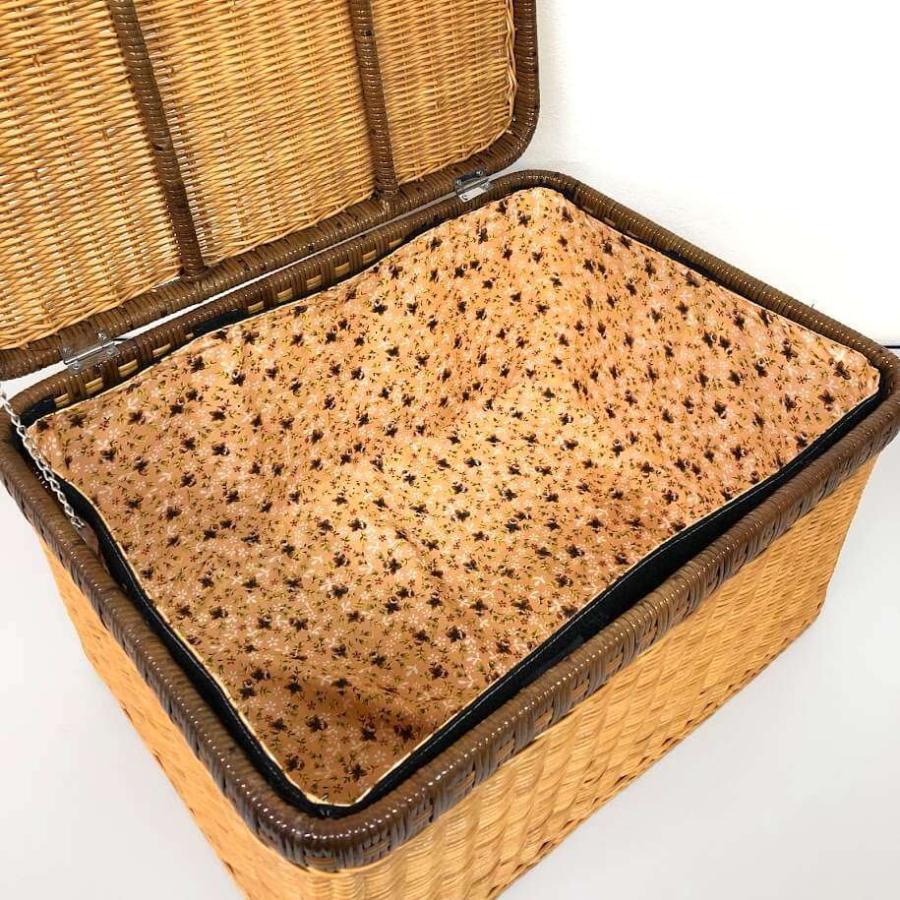 【中古】 ラタン 蓋付きバスケット 籐製 籠 ランドリーバスケット ふた付脱衣かご カゴ 内布付 ナチュラル 収納ボックス 収納ケース アジアン |  | 02