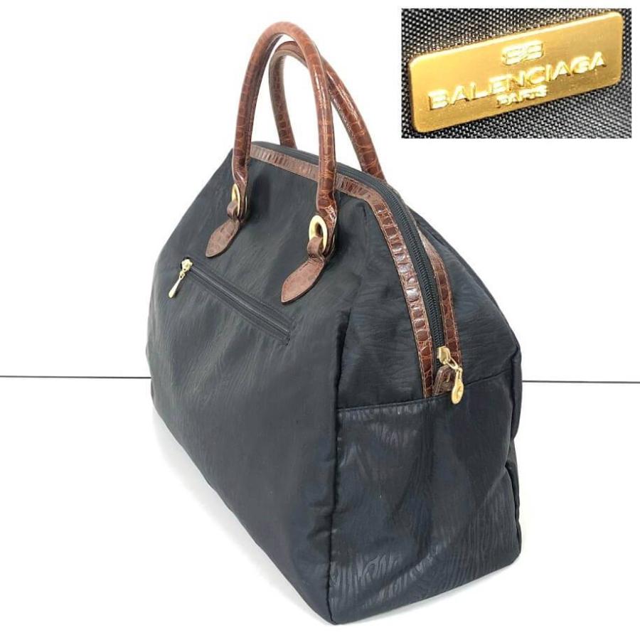 BALENCIAGA 【ACE】ブラック ボストンバッグ BALENCIAGA（バレンシアガ） 【中古】 ボストンバッグ 黒 ナイロン