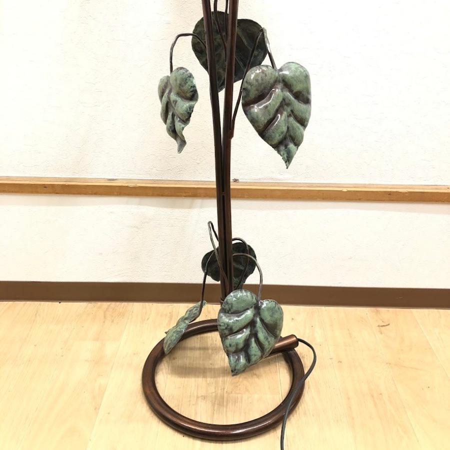 【中古】 フロアスタンドライト 3灯 花のライト アイアン ガラスシェード フリルガラス スイッチ付 アンティーク レトロ フロアライト |  | 03