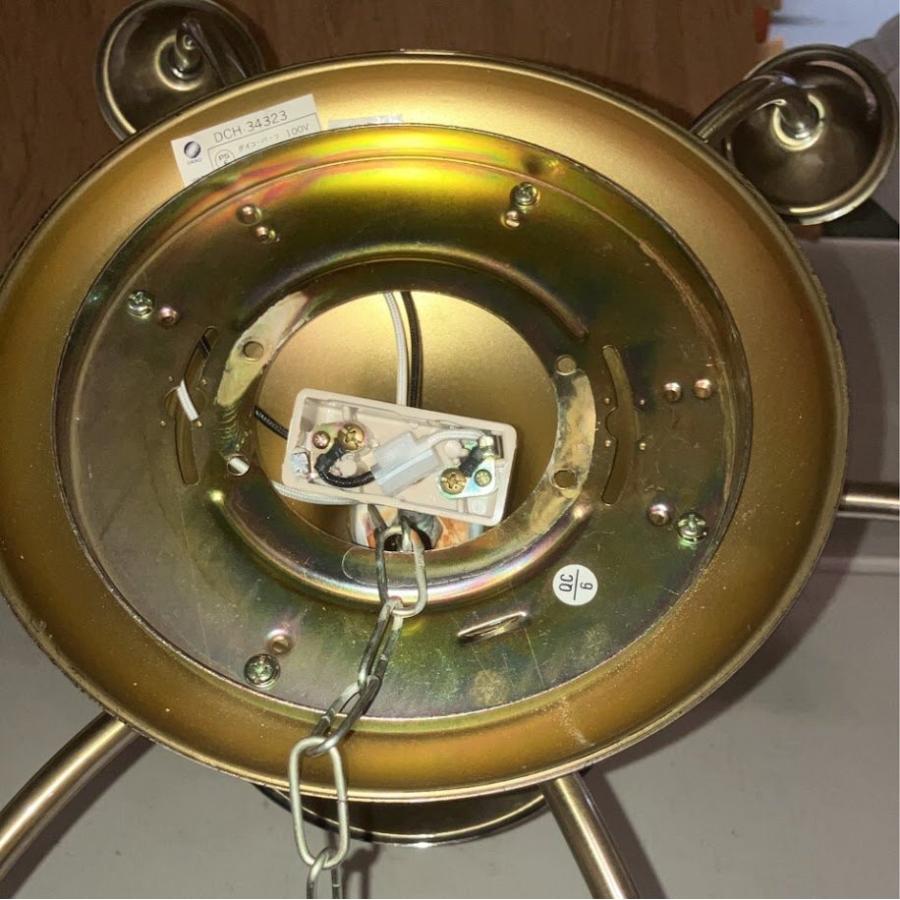 【中古】 ダイコー シーリングライト 6灯 DCH.34323 DAIKO シャンデリア 花型シェード ガラス×真鍮 天井照明 リビング照明 | DAIKO | 05