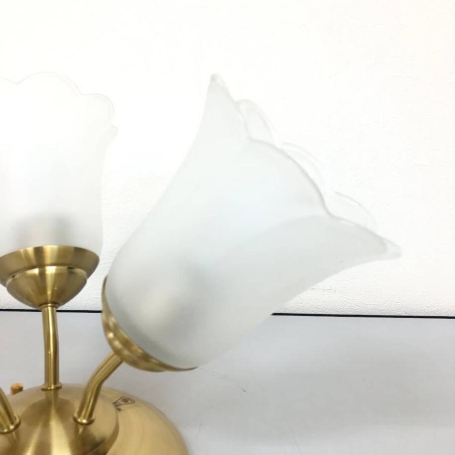 【中古】 コイズミ シーリングライト 3灯 AHE370187-A KOIZUMI シャンデリア 花型シェード ガラス×真鍮 天井照明 リビング照明 フラワー照明 | KOIZUMI | 03