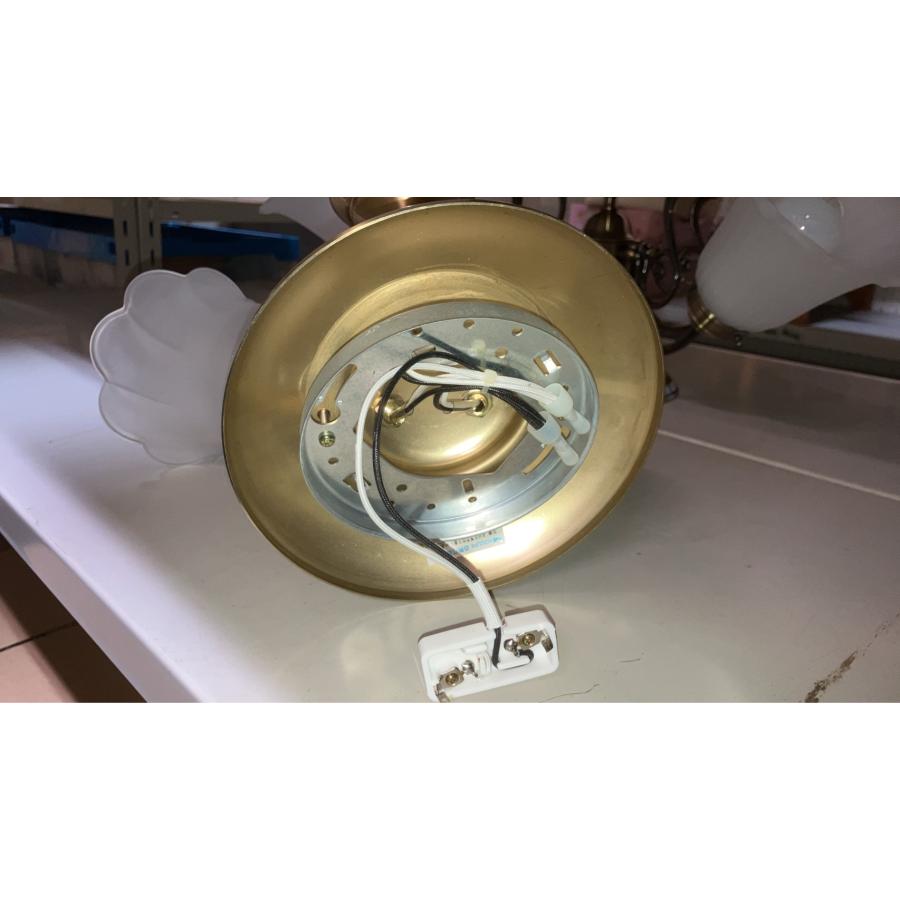 【中古】 コイズミ シーリングライト 3灯 AHE370187-A KOIZUMI シャンデリア 花型シェード ガラス×真鍮 天井照明 リビング照明 フラワー照明 | KOIZUMI | 05