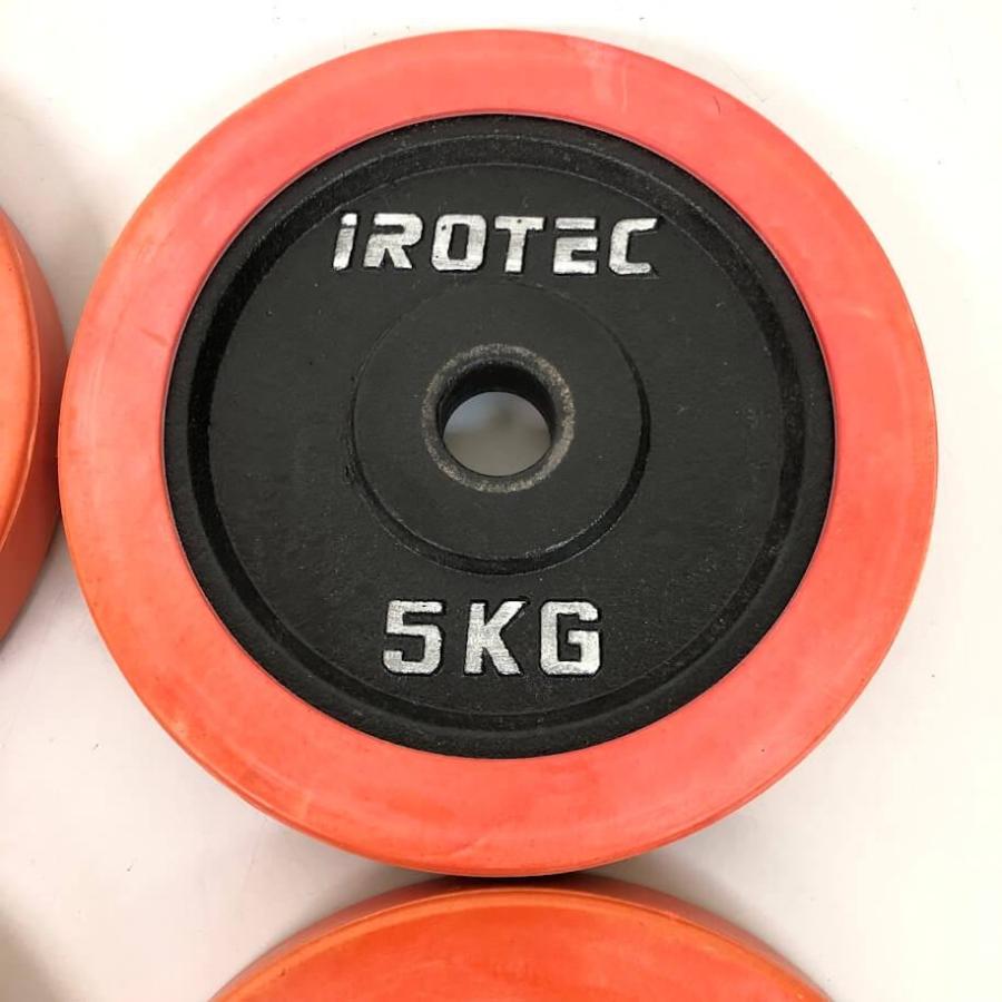 【中古】 IROTEC ラバーリング付 ダンベル用プレート 5kg×4枚 計20kg アイロテック 可変式ダンベル プレート式 プレートのみ 追加 重り 筋トレ 筋力 |  | 01