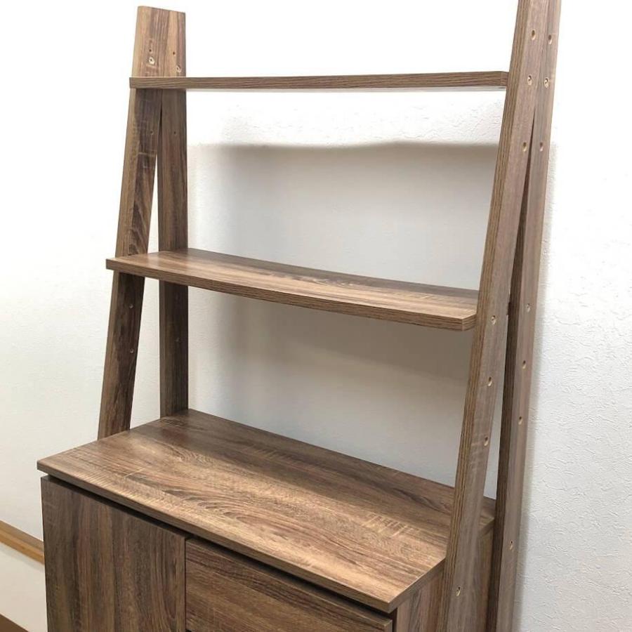 【中古】 ロウヤ キッチンボード コサロ 幅82.5cm ダークブラウン系 LOWYA Kosaro 木製 おしゃれ 食器棚 キッチン収納 扉収納 引出4杯 ブラウン | LOWYA | 01