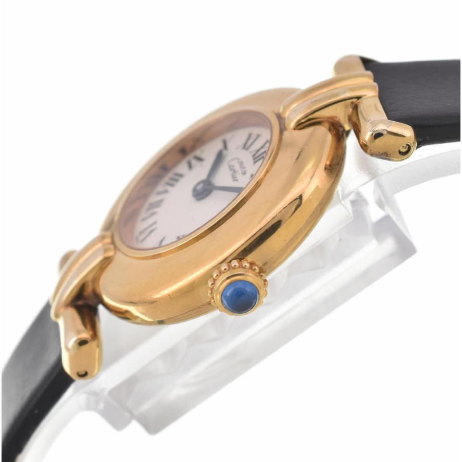 Cartier カルティエ 590002 マストコリゼ GP カルティエ マストコリゼ 590002 クォーツ Cal.690 SV925 革 純正D