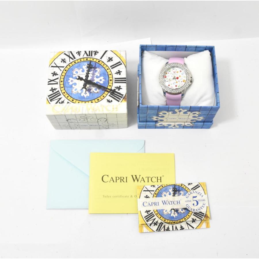☆美品【CAPRI WATCH】カプリウォッチ スワロフスキー 5014-1606-PK