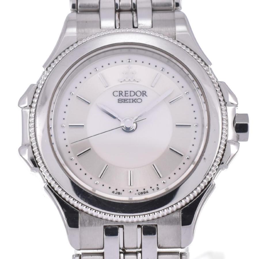 SEIKO セイコー 4J81-0B20 クレドール SS/K18WG クォーツ レディース  