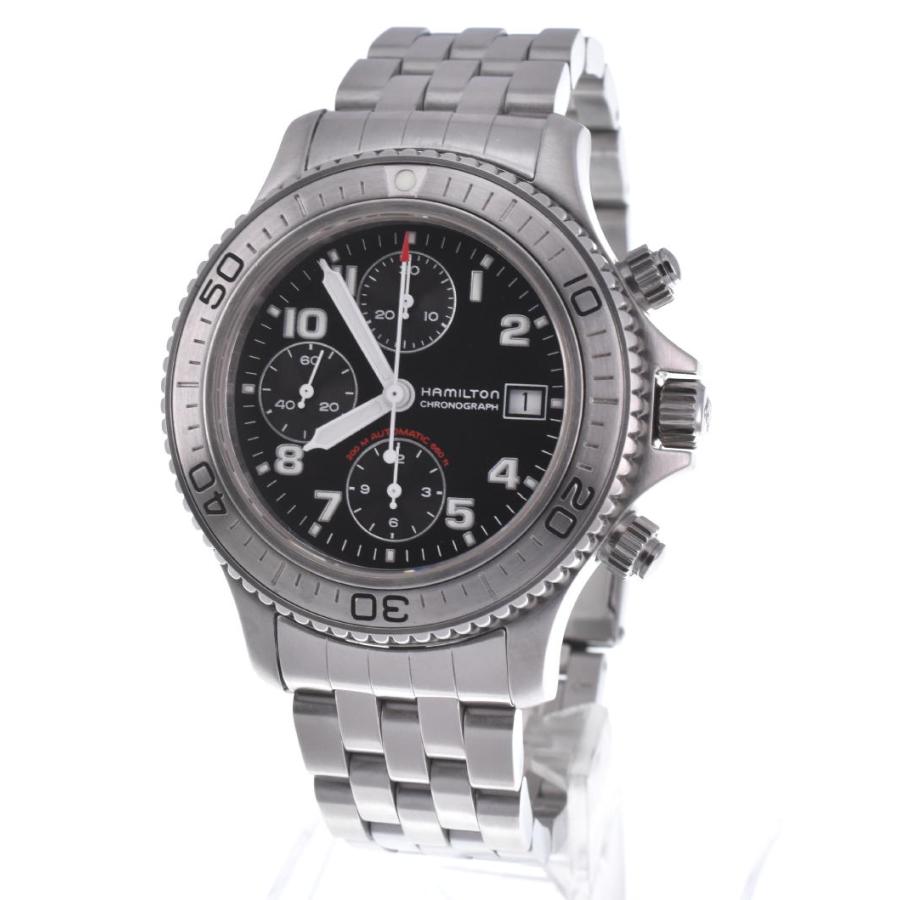 HAMILTON 自動巻き ブラックラバーベルト時計 H647150