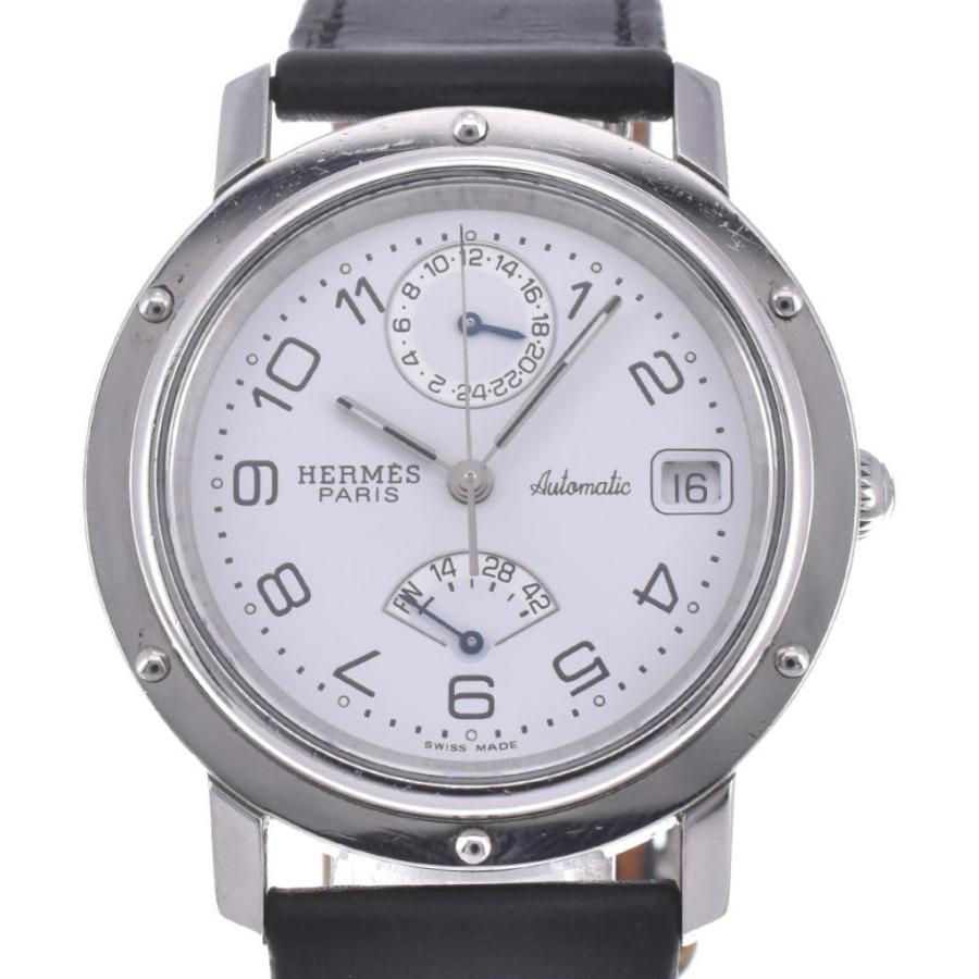 HERMES エルメス CL5.710 クリッパー GMT パワーリザーブ 自動巻き メンズ 良品 内箱付き G#123056 ...