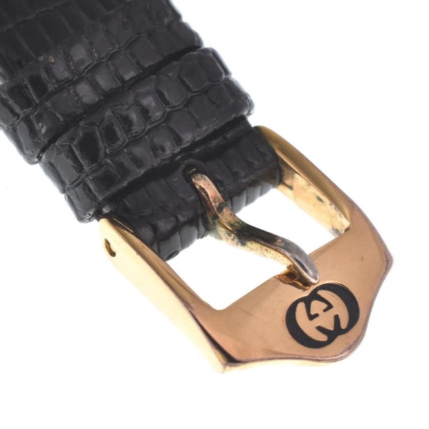 GUCCI △ グッチ 4500L SS/GP/レザー クォーツ レディース 良品 O  