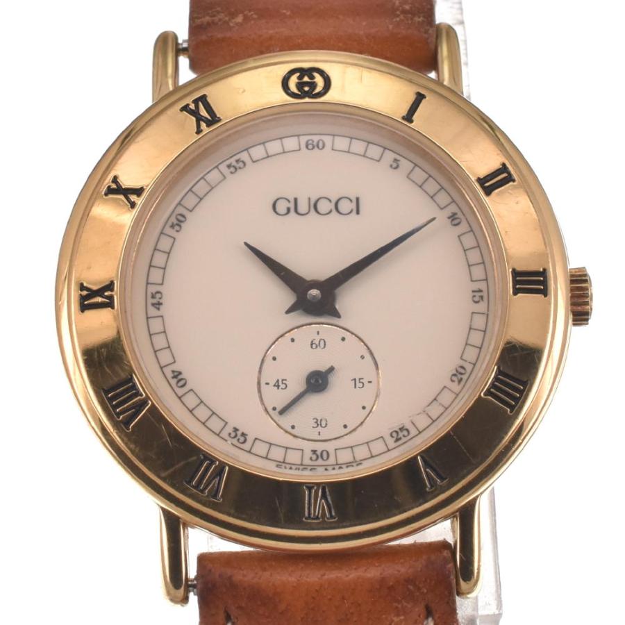 △ グッチ GUCCI 3000.2.L スモールセコンド クォーツ レディース R 
